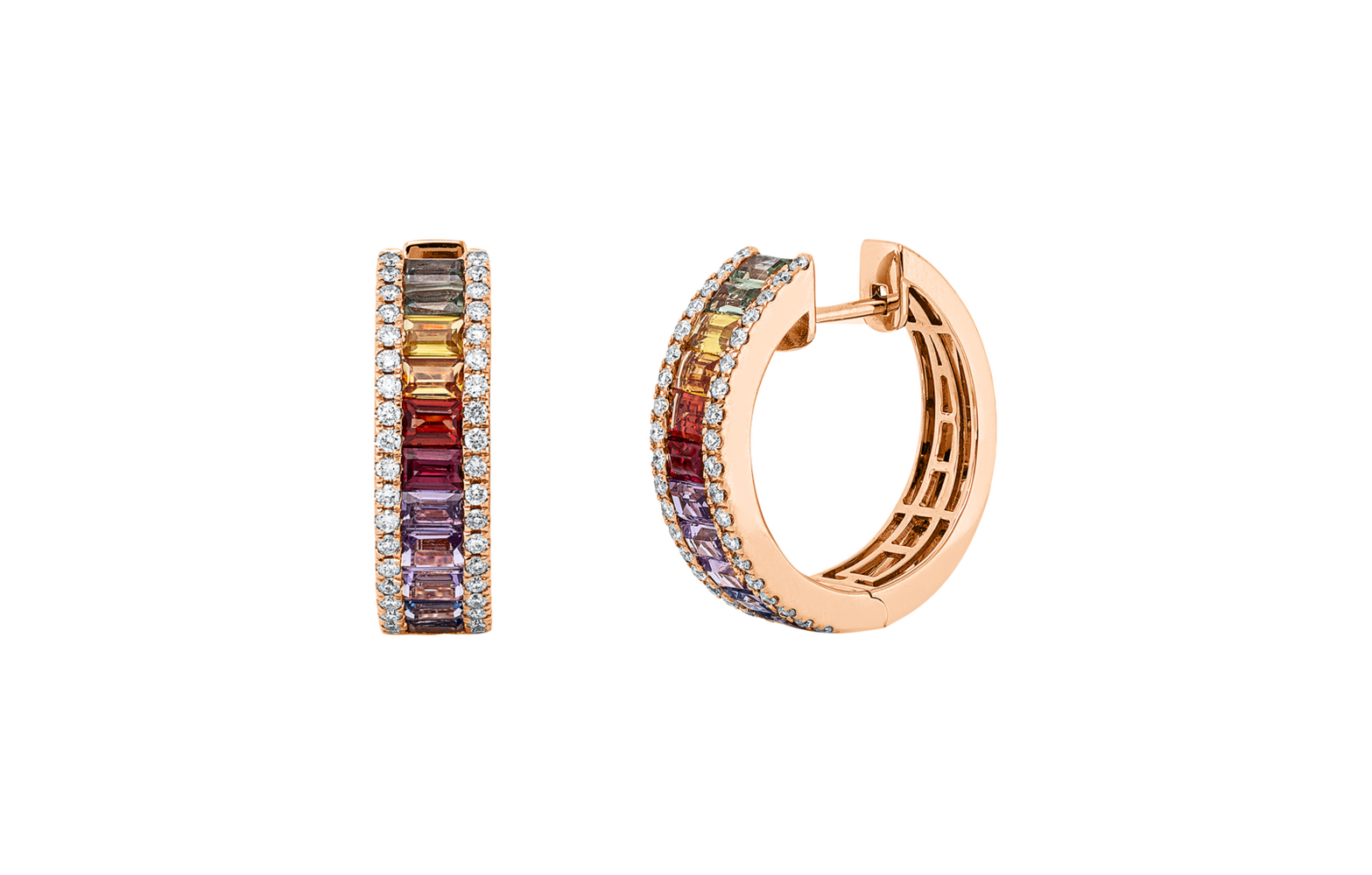 Brogle Classic sapphire hoop earrings Rainbow