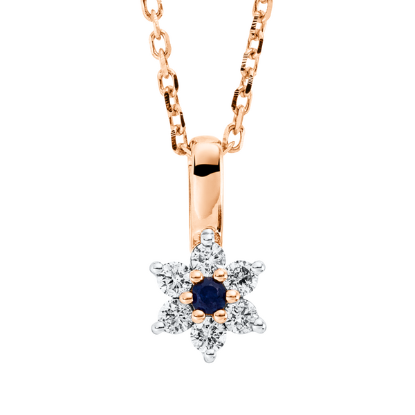 Brogle Classic gold chain with sapphire pendant