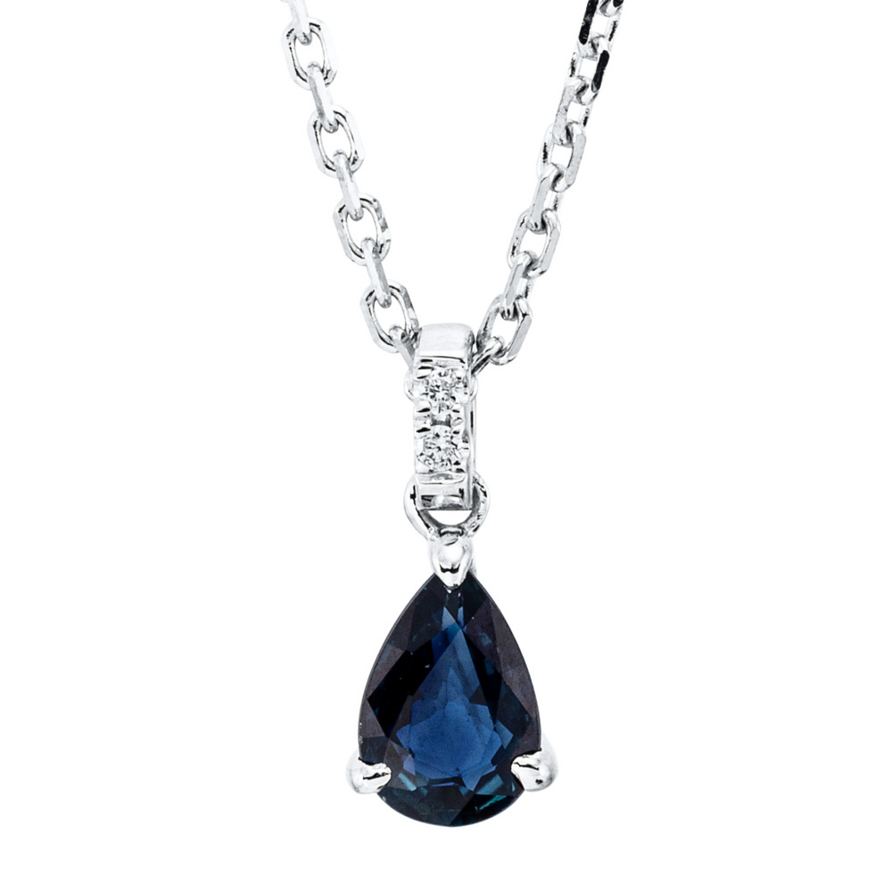 Brogle Classic gold chain with sapphire pendant