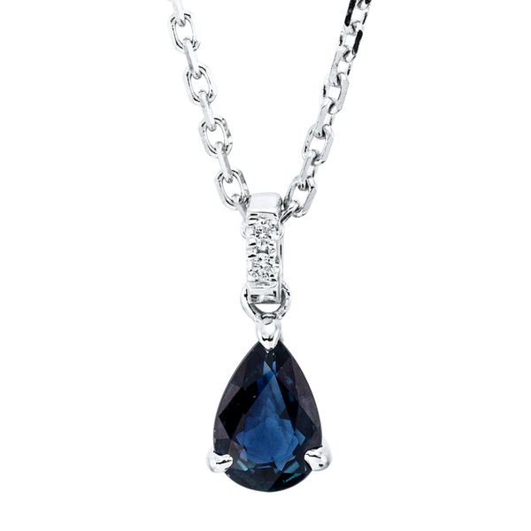 Brogle Classic gold chain with sapphire pendant