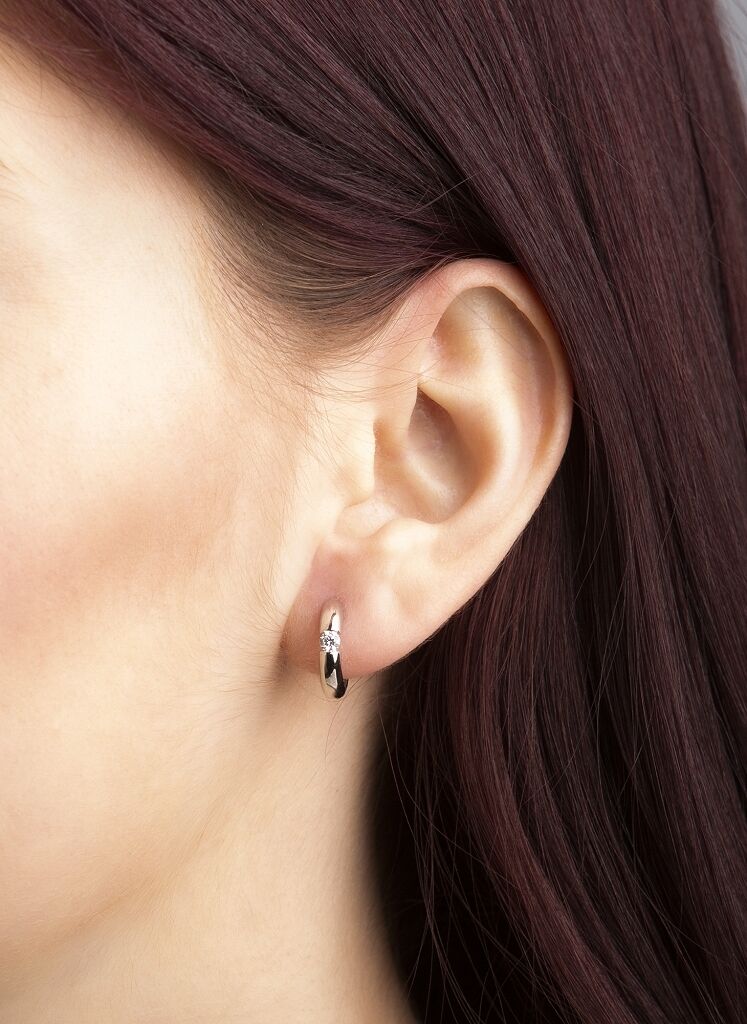 Brogle solitaire hoop earrings Brogle solitaire hoop earrings