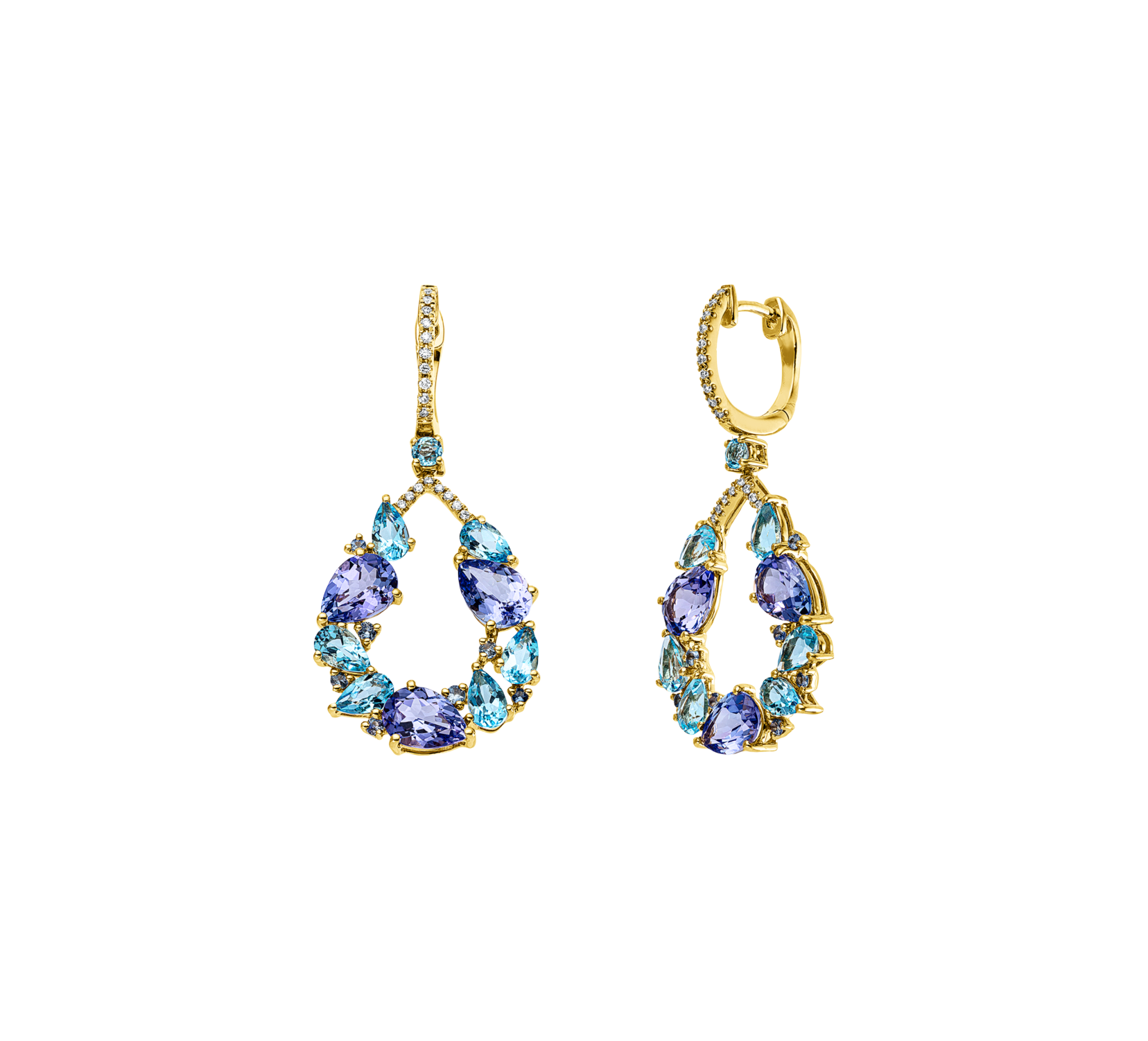 Brogle Classic coloured stone hoop earrings