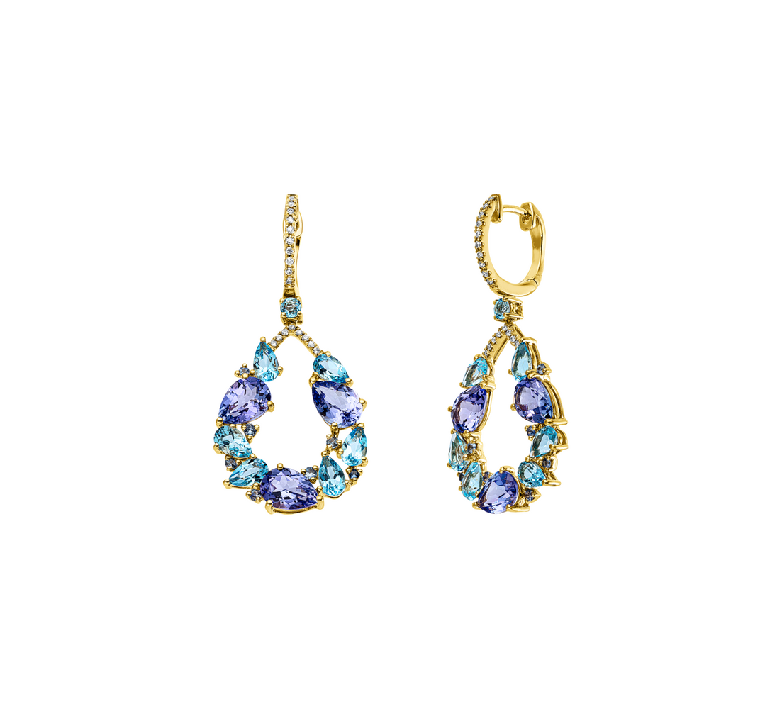 Brogle Classic coloured stone hoop earrings Brogle Classic coloured stone hoop earrings