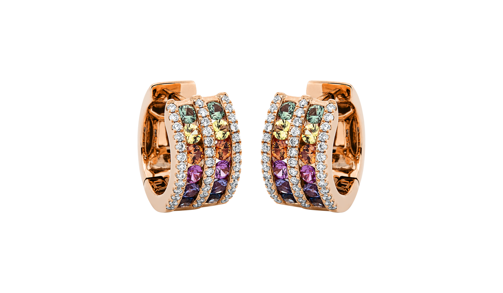 Brogle Classic sapphire hoop earrings Rainbow Brogle Classic sapphire hoop earrings Rainbow