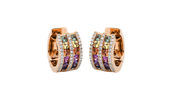 Brogle Classic sapphire hoop earrings Rainbow Brogle Classic sapphire hoop earrings Rainbow