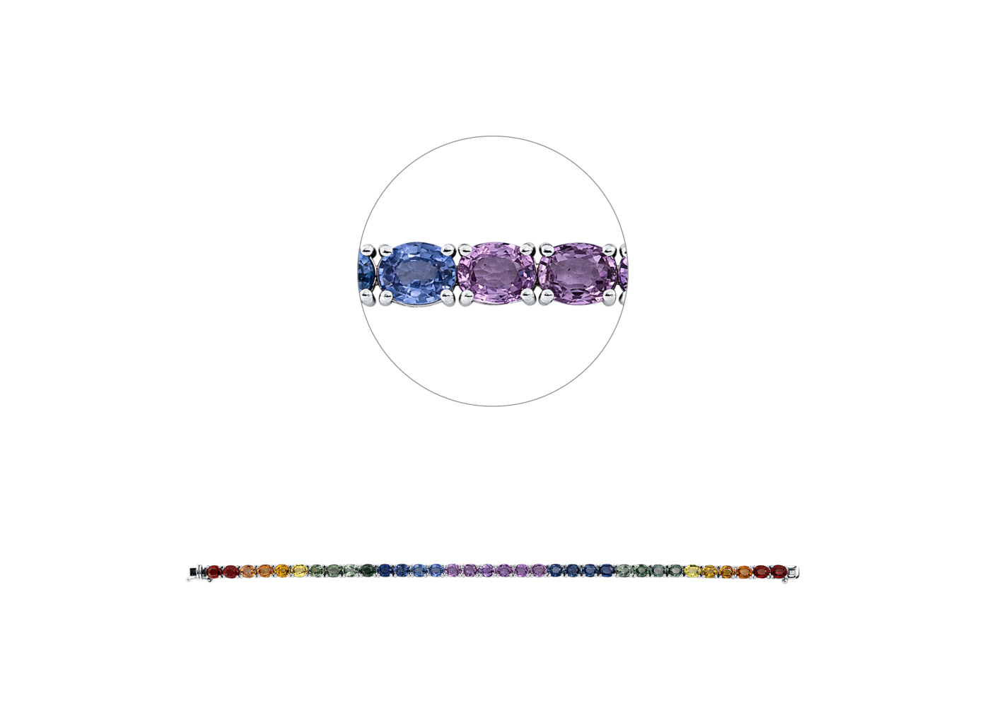 Brogle Selection Saphirarmband Rainbow