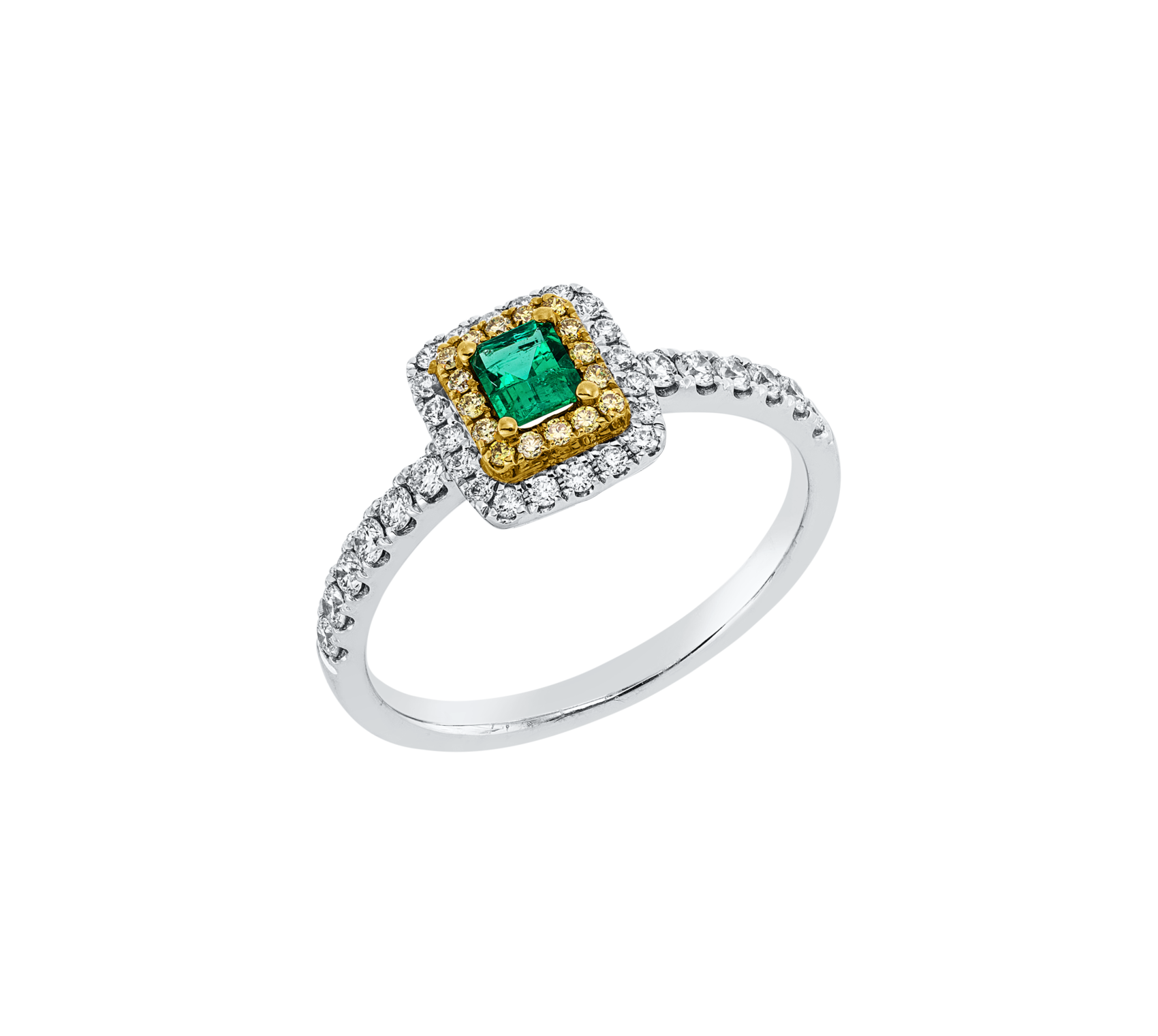 Brogle Classic Bicolor Emerald Ring