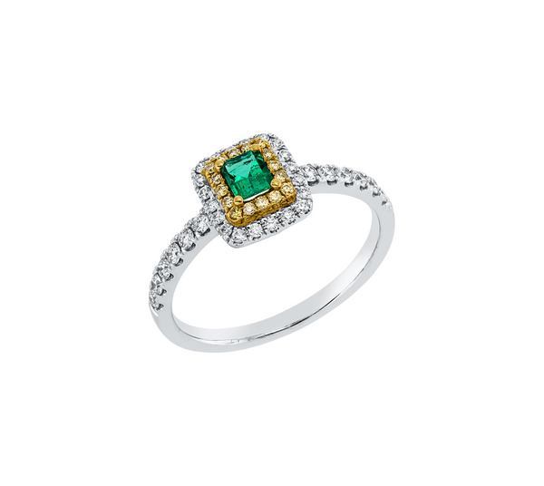 Brogle Classic Bicolor Emerald Ring