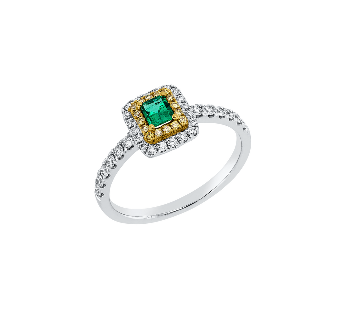 Brogle Classic Bicolor Emerald Ring Brogle Classic Bicolor Emerald Ring