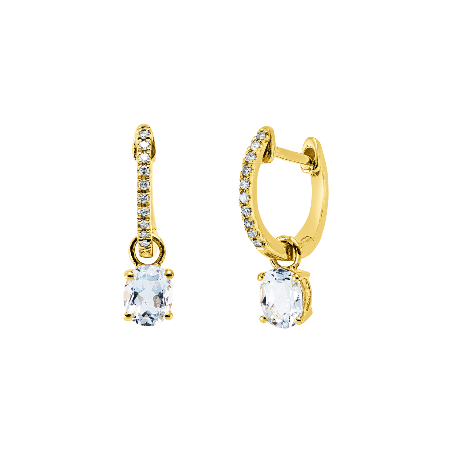 Brogle Classic blue top hoop earrings