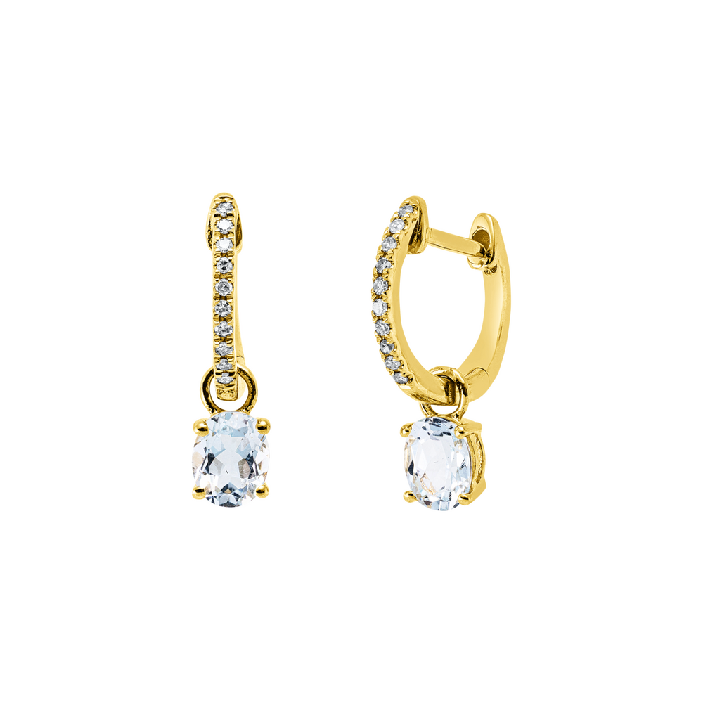 Brogle Classic blue top hoop earrings