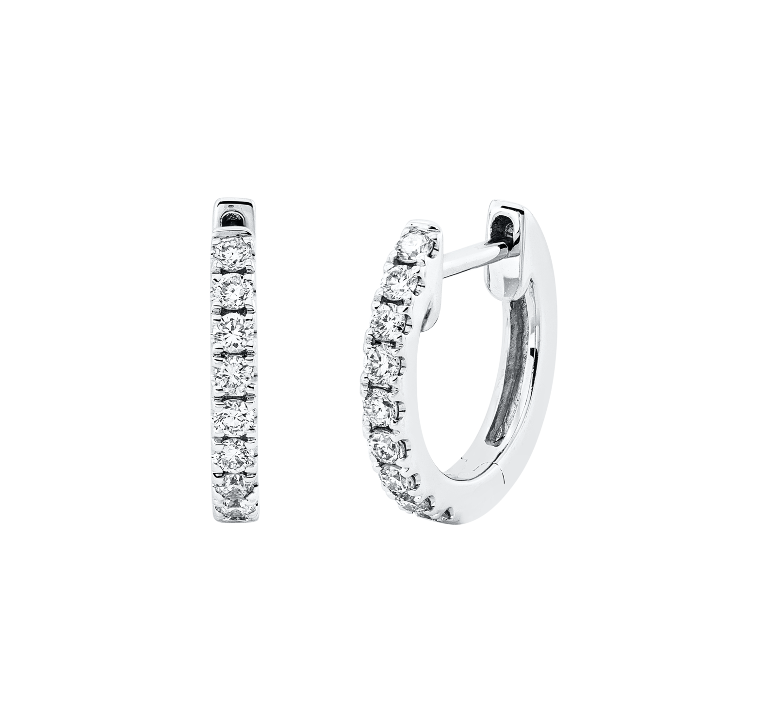 Brogle Classic diamond hoop earrings