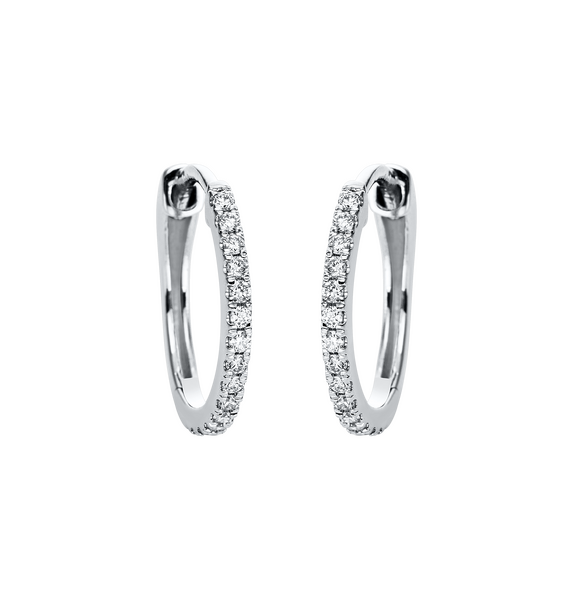 Brogle Classic diamond hoop earrings