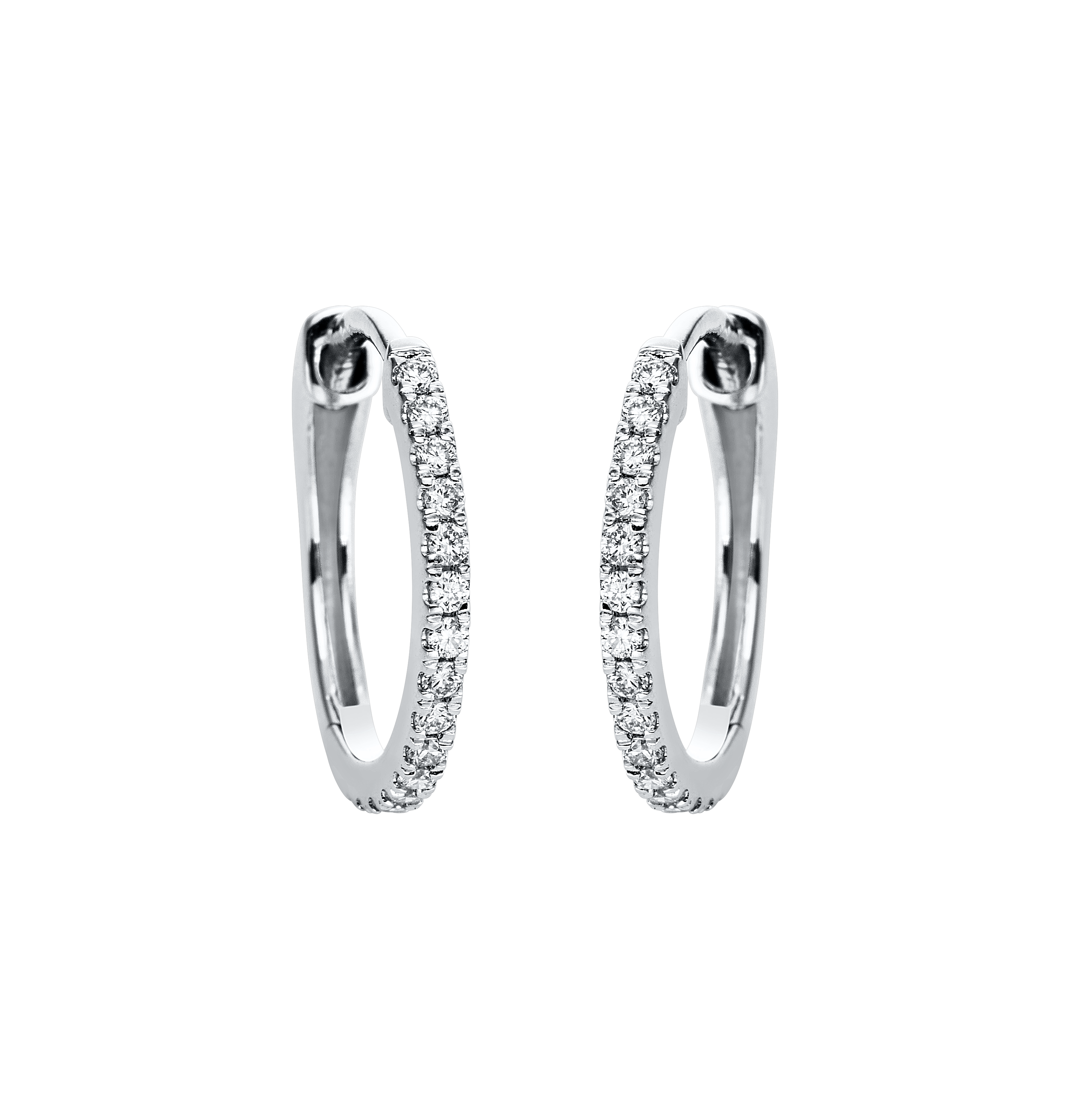 Brogle Classic diamond hoop earrings Brogle Classic diamond hoop earrings