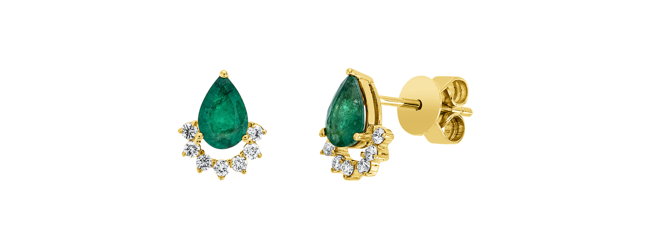 Brogle Classic emerald stud earrings