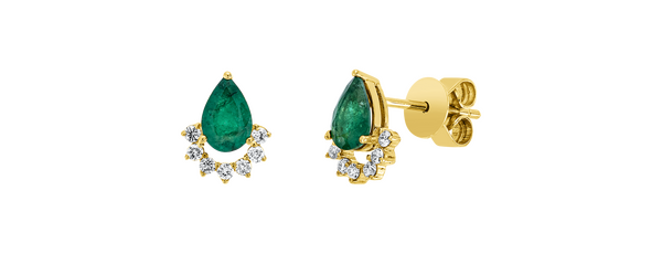 Brogle Classic emerald stud earrings