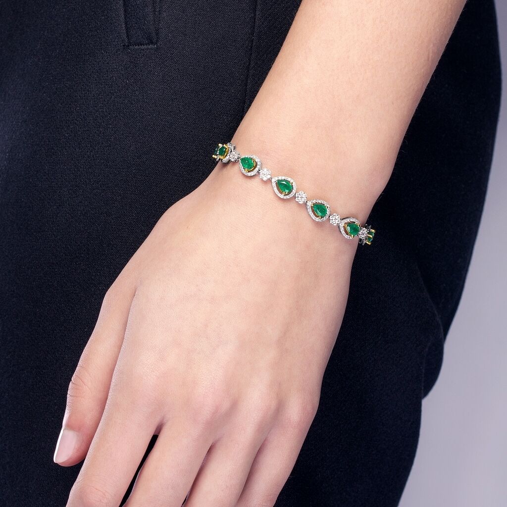 Brogle Selection bicolor emerald bracelet Brogle Selection bicolor emerald bracelet
