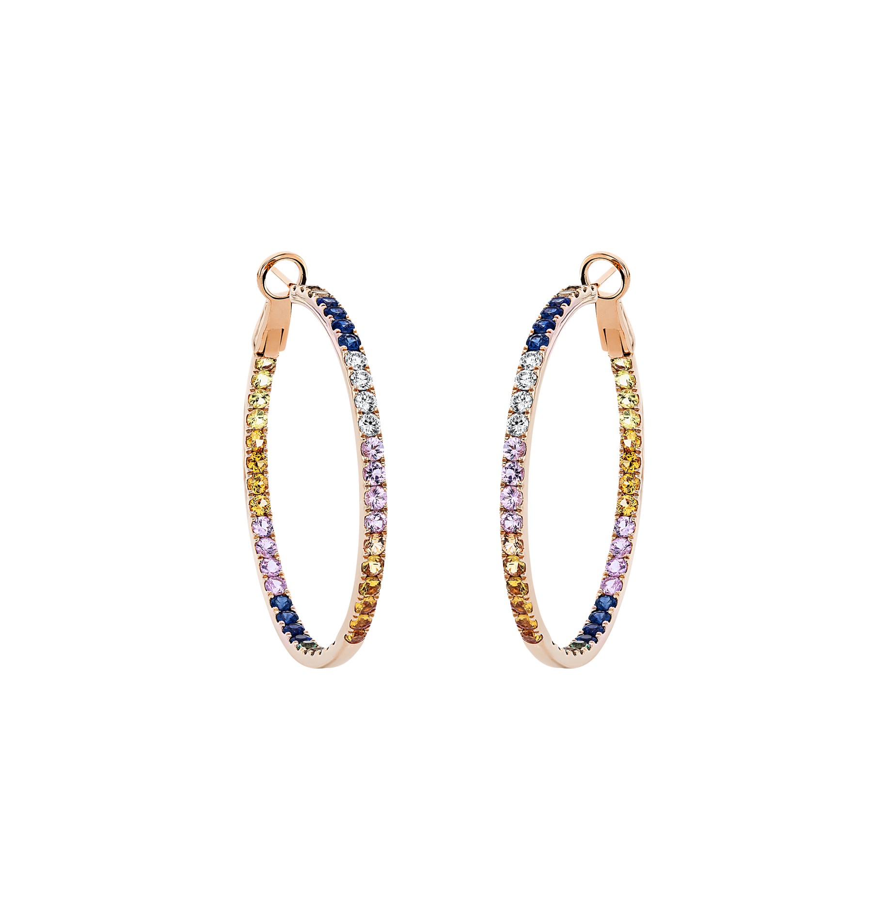 Brogle Selection sapphire hoop earrings Rainbow Brogle Selection sapphire hoop earrings Rainbow