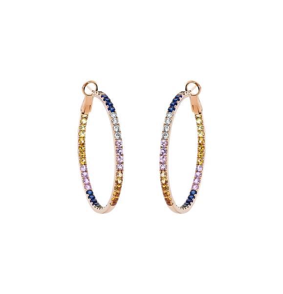 Brogle Selection sapphire hoop earrings Rainbow Brogle Selection sapphire hoop earrings Rainbow