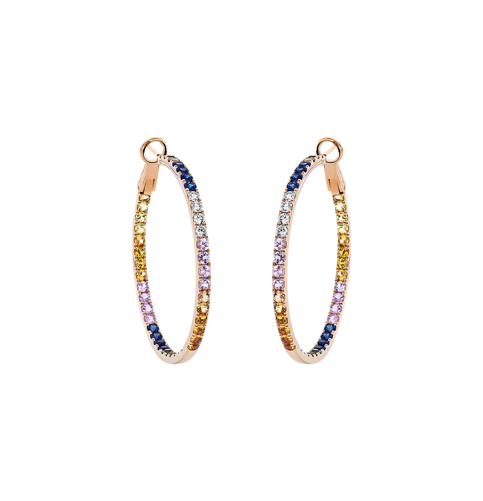 Brogle Selection sapphire hoop earrings Rainbow Brogle Selection sapphire hoop earrings Rainbow
