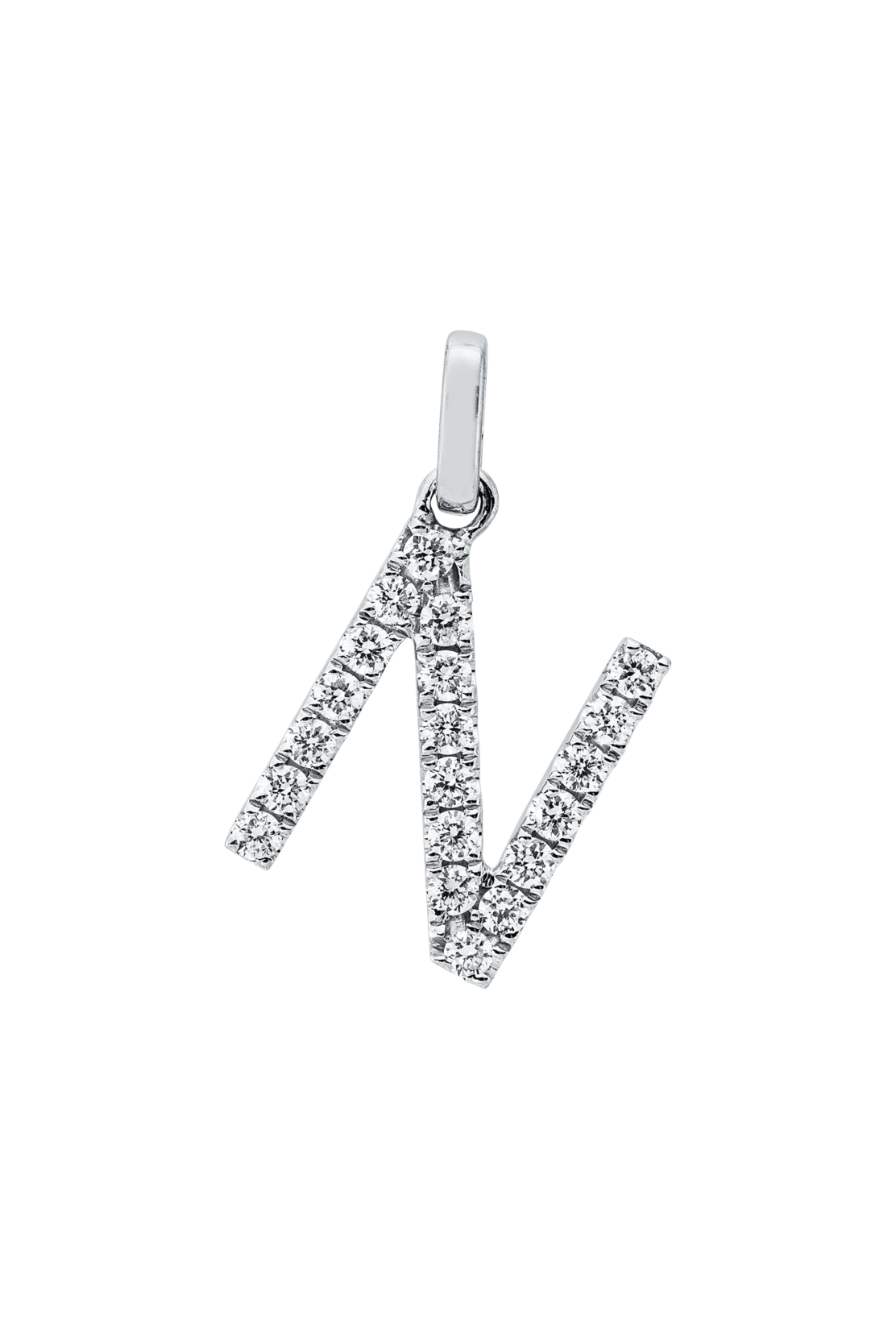 Brogle Classic letter pendant N with diamonds