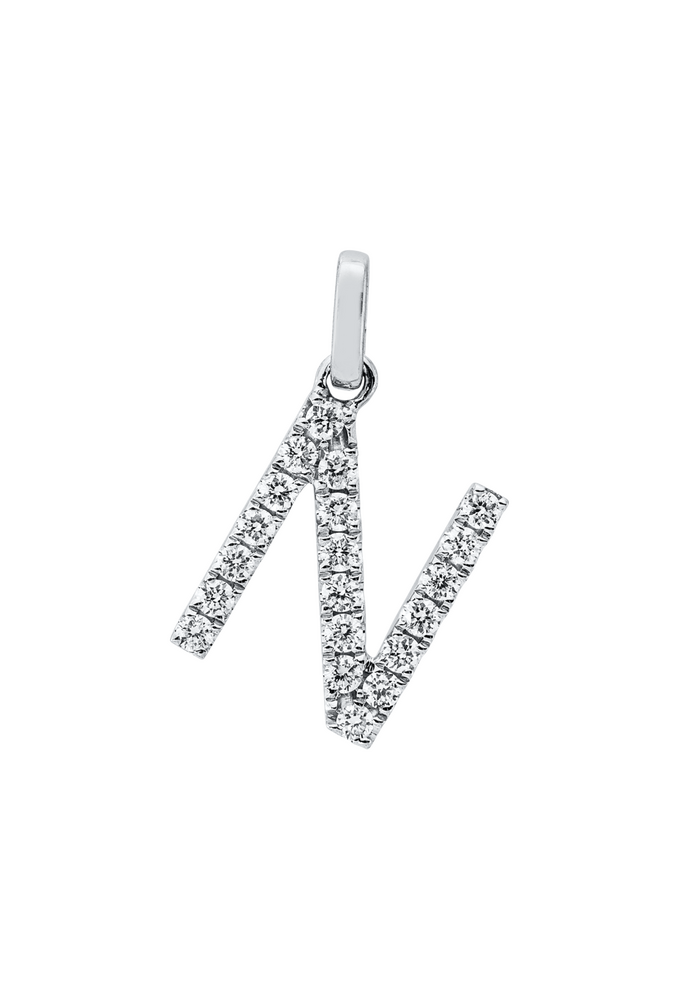 Brogle Classic letter pendant N with diamonds