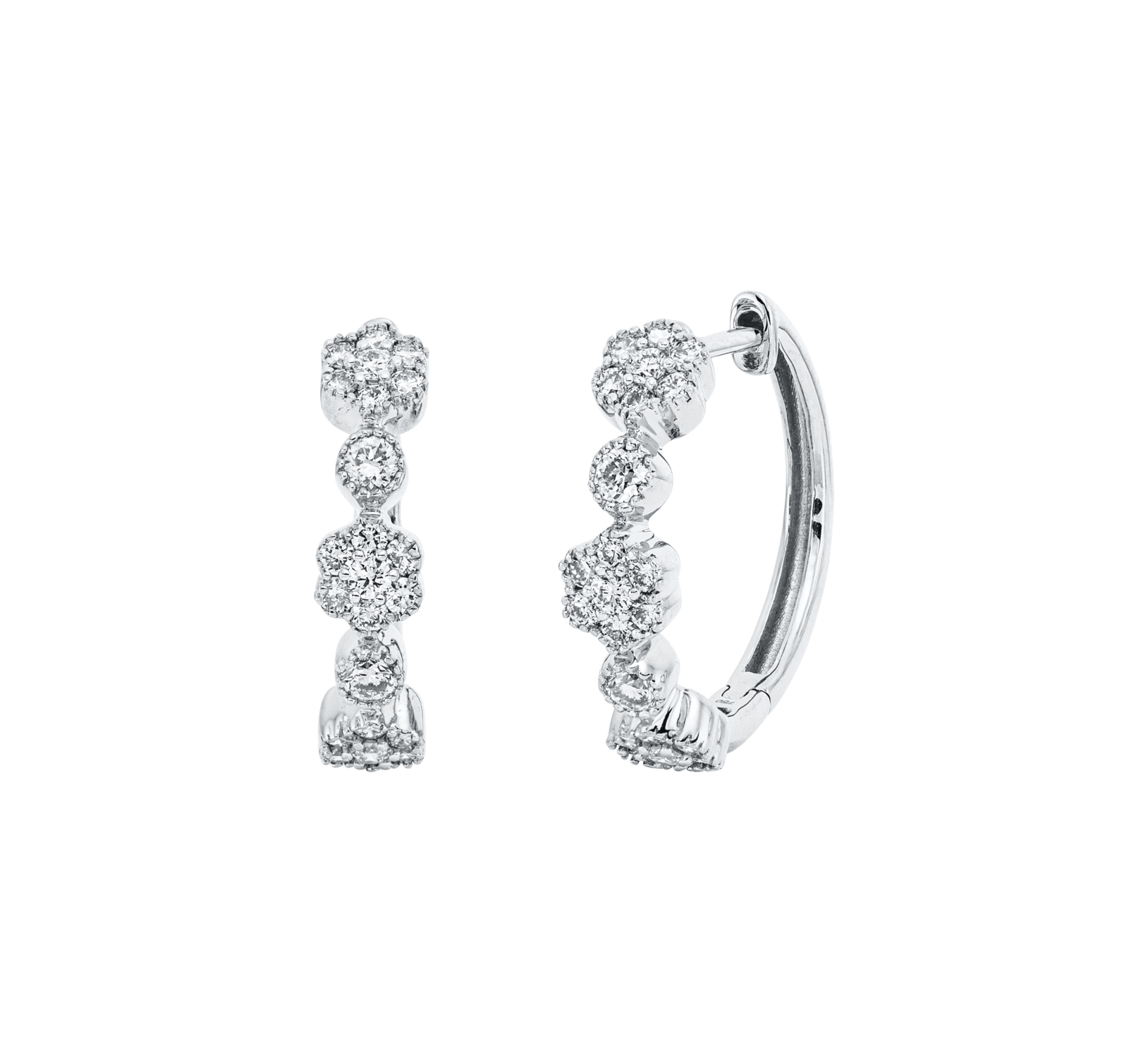 Brogle Classic diamond hoop earrings