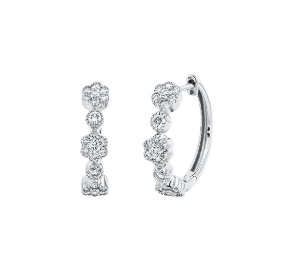 Brogle Classic diamond hoop earrings