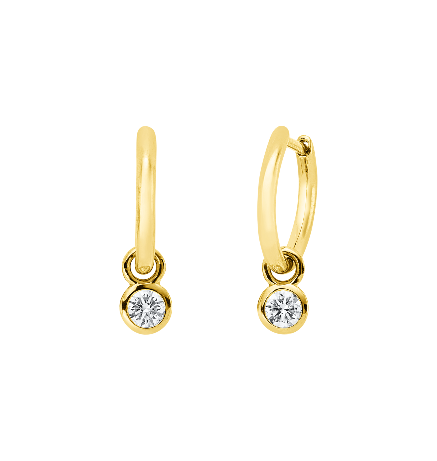 Brogle Classic diamond hoop earrings