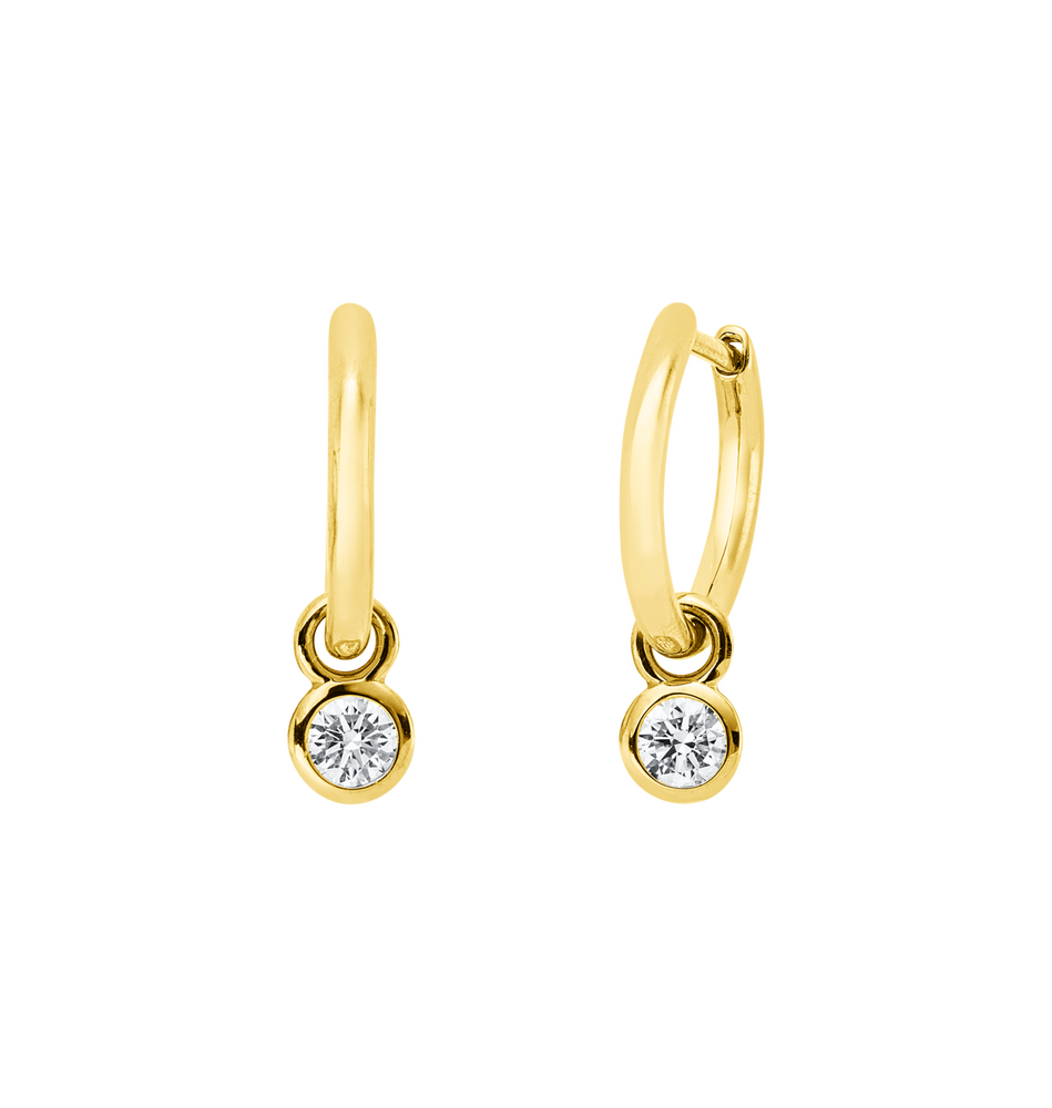 Brogle Classic diamond hoop earrings