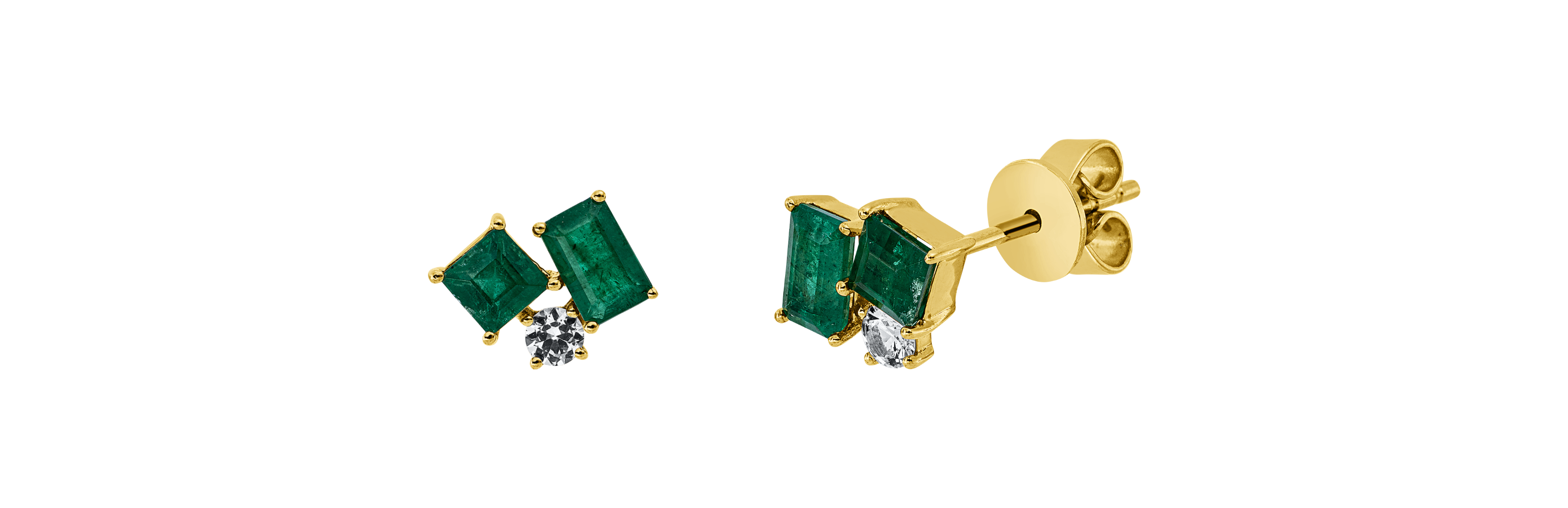 Brogle Classic emerald stud earrings