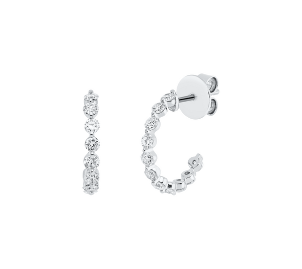 Brogle Classic diamond hoop earrings