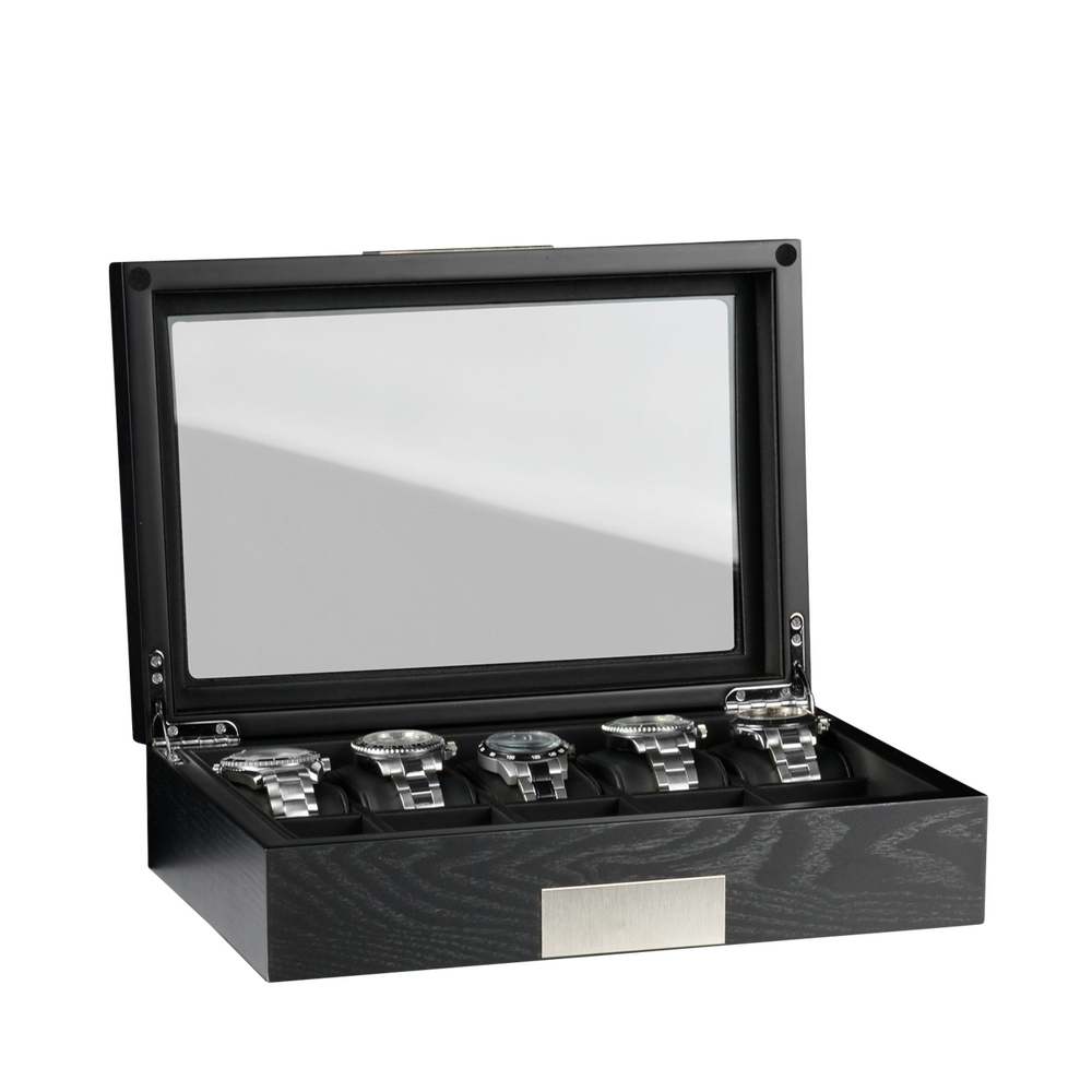 Heisse & Söhne watch box Monteray 10 ash - black satin finish