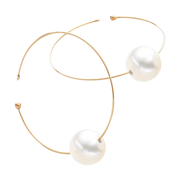 Brogle Selection Ocean freshwater pearl hoop earrings