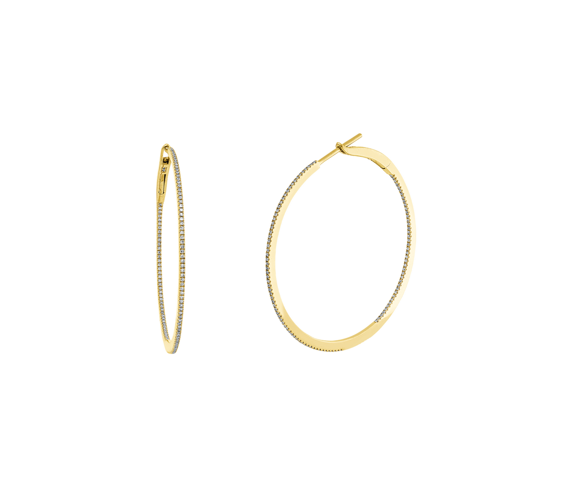 Brogle Classic diamond hoop earrings