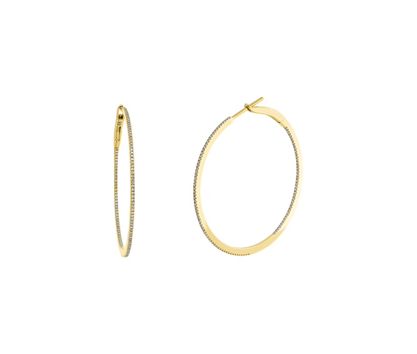 Brogle Classic diamond hoop earrings