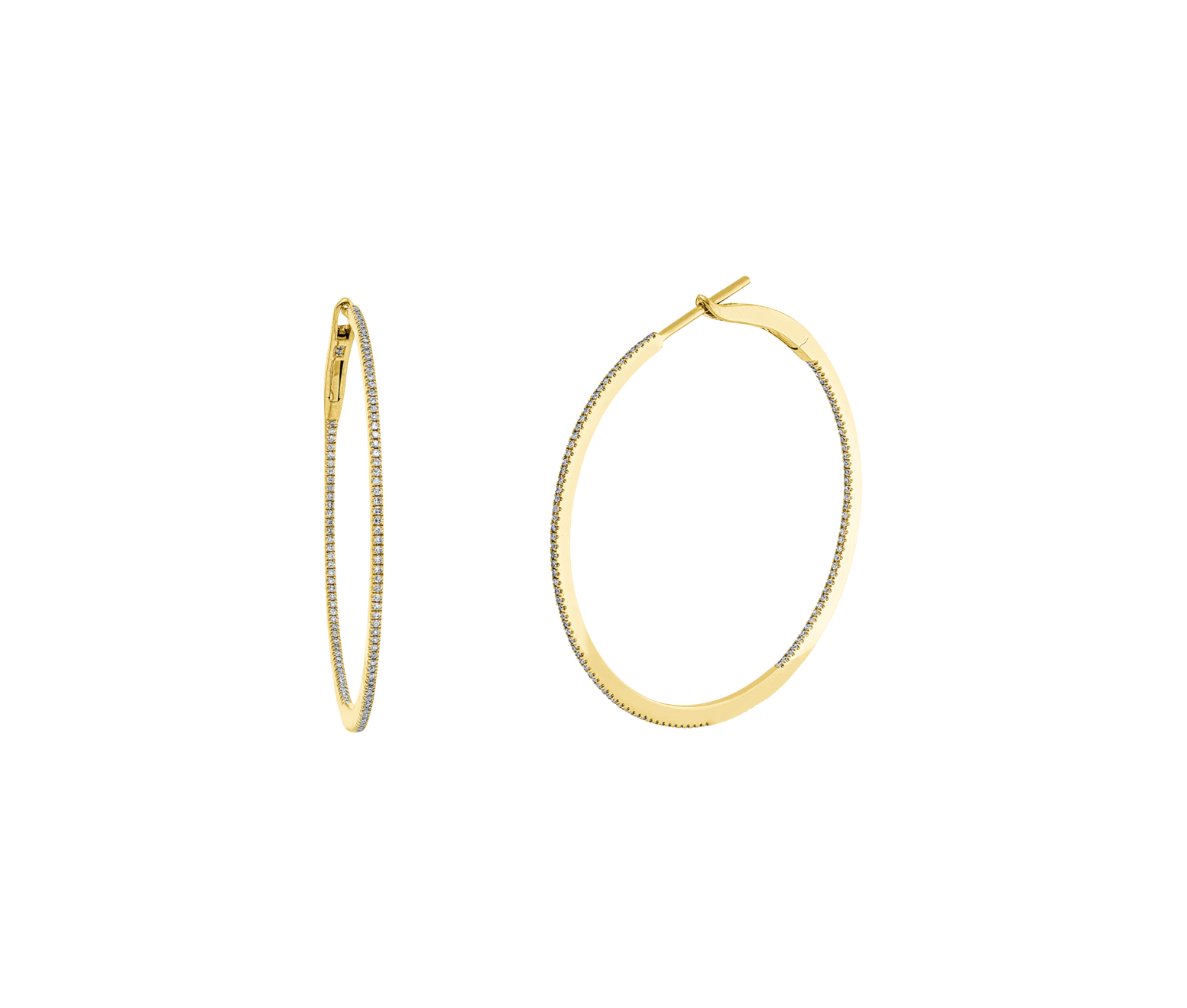 Brogle Classic diamond hoop earrings Brogle Classic diamond hoop earrings