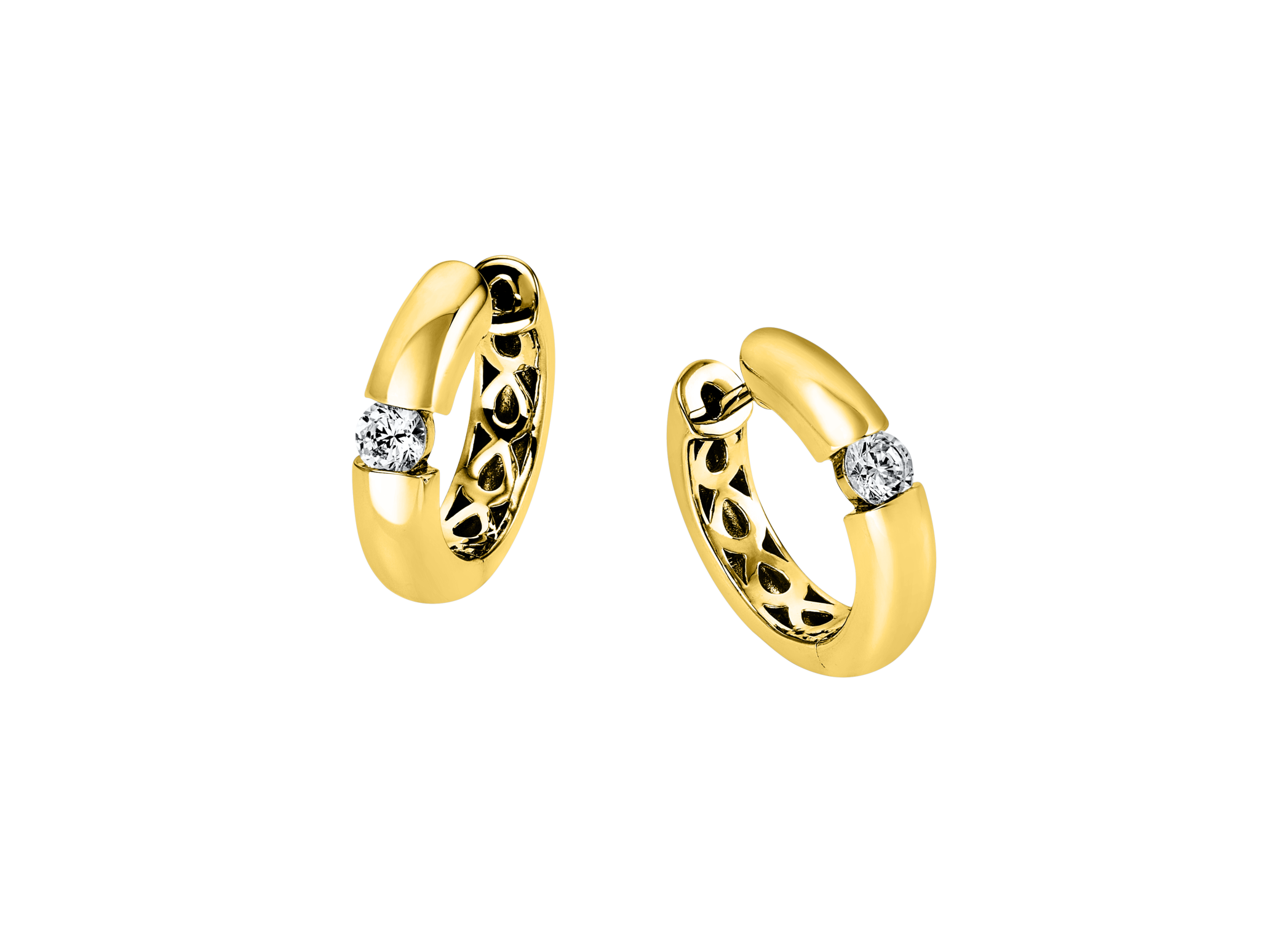 Brogle solitaire hoop earrings Brogle solitaire hoop earrings