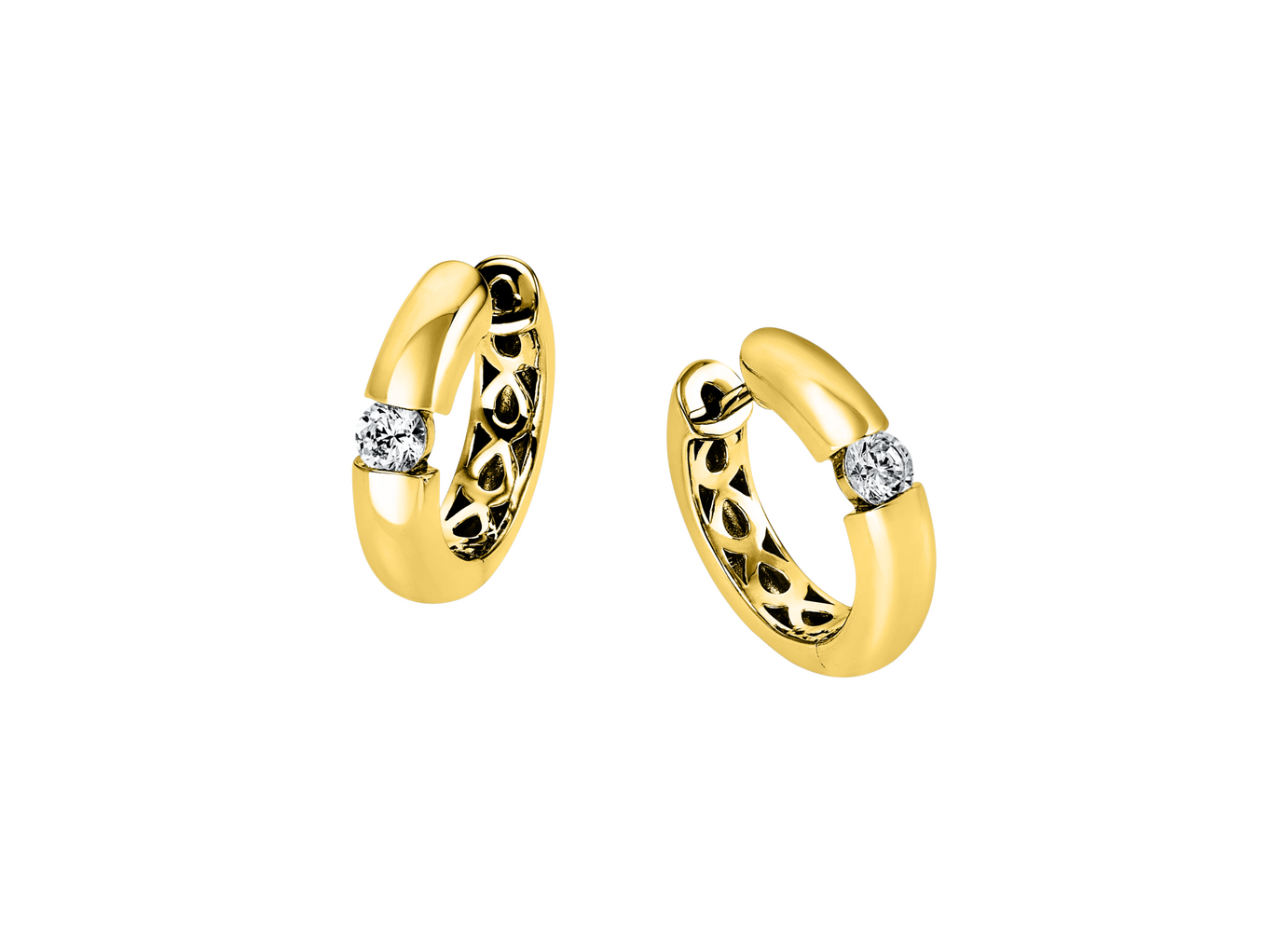 Brogle solitaire hoop earrings Brogle solitaire hoop earrings