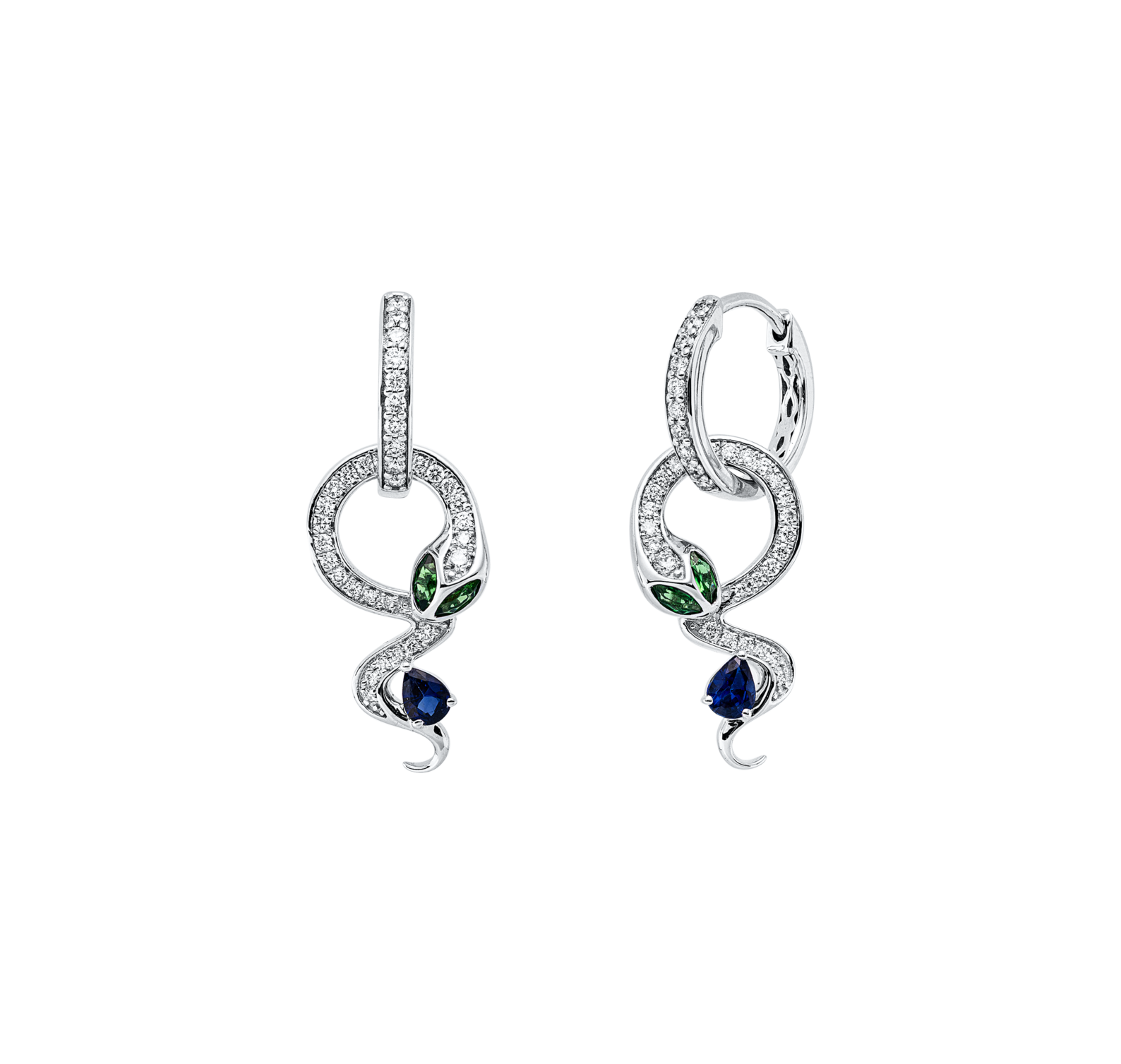 Brogle Classic coloured stone hoop earrings