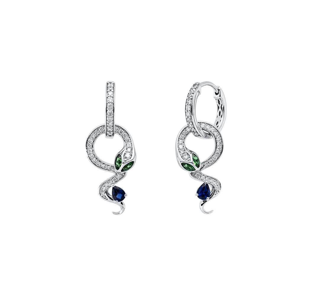 Brogle Classic coloured stone hoop earrings