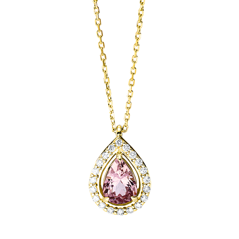 Brogle Classic gold chain with garnet pendant