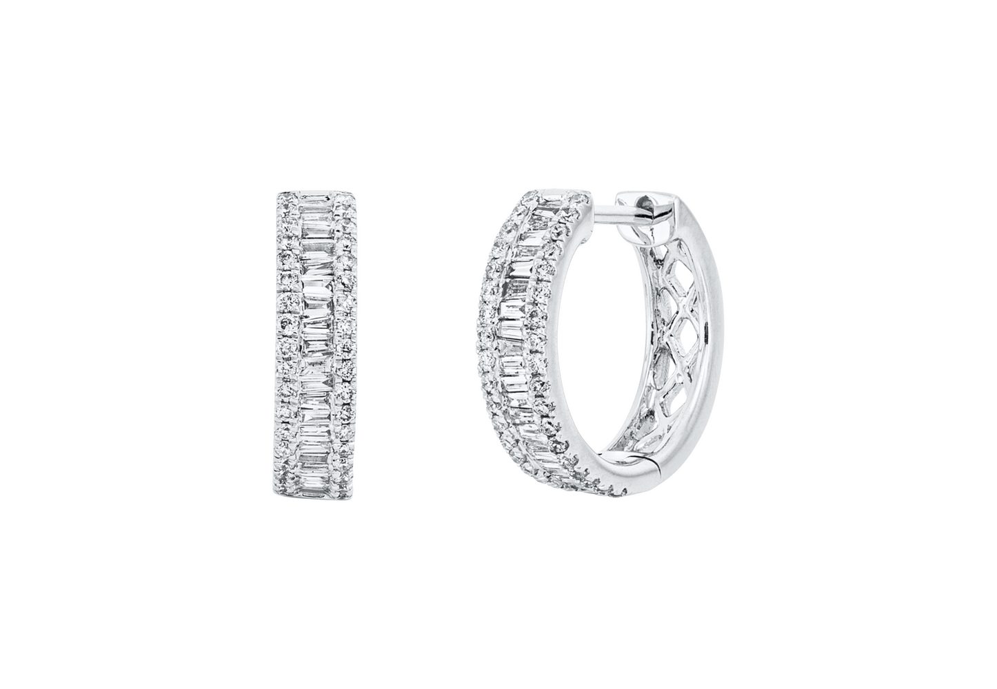 Brogle Classic diamond hoop earrings