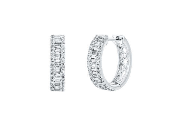 Brogle Classic diamond hoop earrings