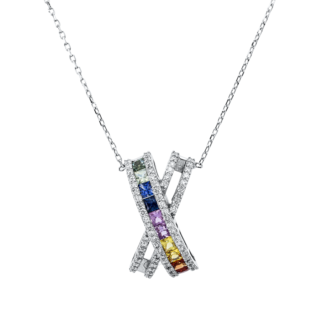 Brogle Classic necklace with sapphire pendant Rainbow Brogle Classic necklace with sapphire pendant Rainbow