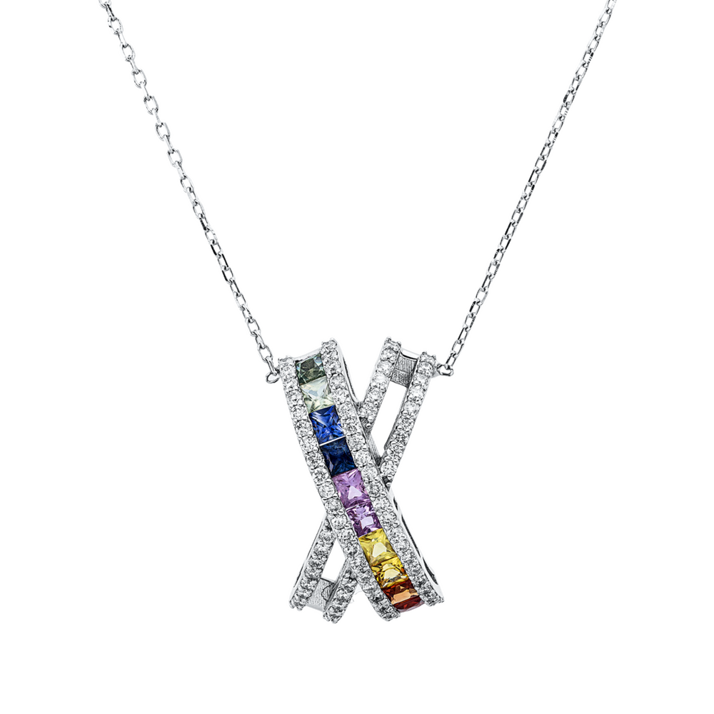 Brogle Classic necklace with sapphire pendant Rainbow Brogle Classic necklace with sapphire pendant Rainbow