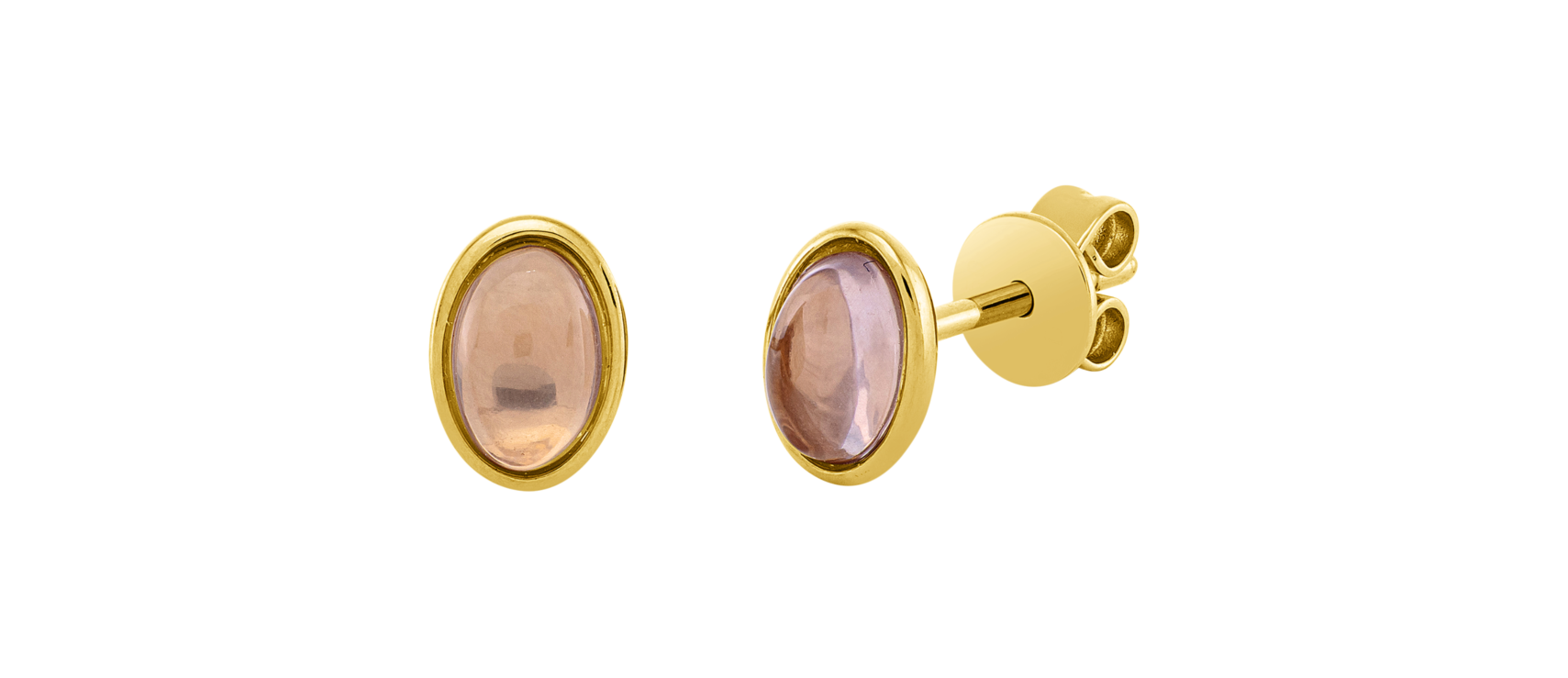 Brogle Classic rose quartz stud earrings