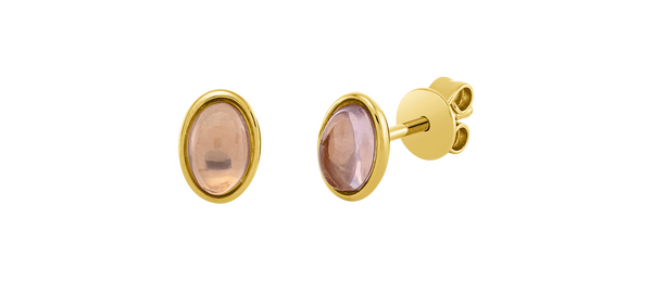 Brogle Classic rose quartz stud earrings