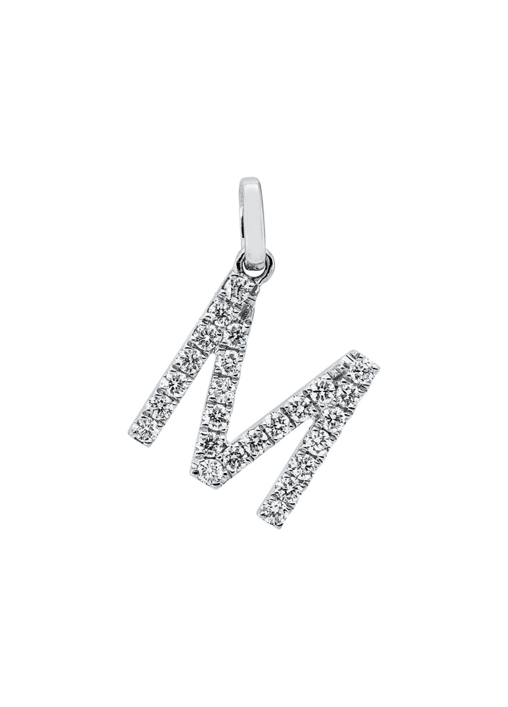 Brogle Classic letter pendant M with diamonds