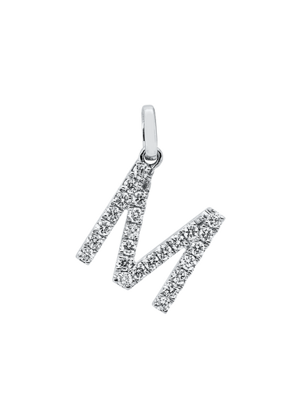 Brogle Classic letter pendant M with diamonds